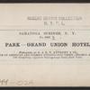 Park, Grand Union Hotel.