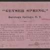 Geyser Spring, Saratoga Springs, N.Y.