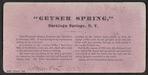 Geyser Spring, Saratoga Springs, N.Y.