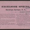 Excelsior Spring, Saratoga, N.Y.