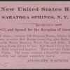 Division Street front, United States Hotel, Saratoga, N.Y.