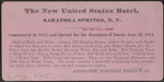 Division Street front, United States Hotel, Saratoga, N.Y.