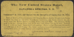 Cottage Row, United States Hotel, Saratoga, N.Y.