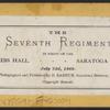 The Seventh Regiment, in front of the Congress Hall, Saratoga Springs, July 23d, 1869.