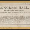 Congress Hall, Saratoga Springs.