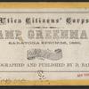Utica Citizens' Corps, Camp Greenman,  Saratoga Springs, 1869.