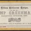 Utica Citizens' Corps, Camp Greenman, Saratoga Springs, 1869.