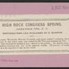 High Rock Congress Spring.