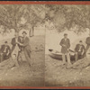 Group of men resting under the tree.