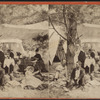 Party of tourists at a picnic.