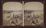 View of Troy, including view of steamboats and bridge.