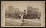 Trojan hooks. [Showing a fire ladder in front of Curley's hotel and restaurant.]