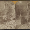 Two women and a man sitting on the rocks in Glen Cathedral.