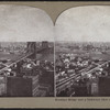 Brooklyn Bridge and a bird's-eye view of the city of Brooklyn.