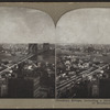 Brooklyn Bridge, icluding a bird's-eye view of the city of Brooklyn.