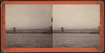 Distant view of the Brooklyn Bridge.