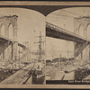 East River bridge, New York City.