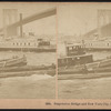 Suspension bridge and New York City, from Brooklyn, U.S.A.