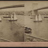 Suspension bridge and New York City from Brooklyn, U.S.A.