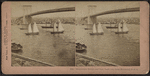 Suspension bridge and New York City from Brooklyn, U.S.A.