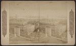 The suspension bridge connecting New York and Brooklyn.