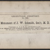 Monument of J.W. Schmidt, Sen'r, M.D.