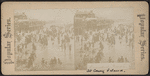 Crowded beach at Coney Island.