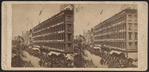 The Seventh Regiment are drawn up opposite the Metropolitan while the Ambasadors enter the carriages, June 18, 1860.
