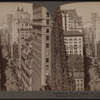 From Empire Building (n.) past Trinity Church steeple, up Broadway, New York, U. S. A..