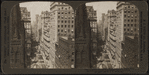 America's greatest thoroughfare; Broadway from the Empire Building, north past Trinity Church steeple, New York, U. S. A..