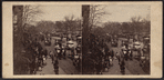Broadway from Fulton Street - columns of St. Paul's Church on the left.