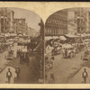 Broadway[street scene with carriages, pedestrians and shops].