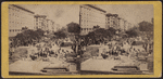 Looking up Broadway from the corner of Fulton Street, showing the ruins of Barnum's Museum.