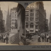 Wall Street, New York, U.S.A.[street scene, Trinity Church in background].