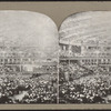 Interior of Madison Square Garden at night.