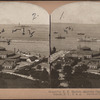 Beautiful New York, showing Castle Harbor and Liberty Statue, New York, U.S.A. [aerial view, ships steaming in harbor].