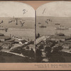 Beautiful New York, showing Castle Harbor and Liberty Statue, New York, U.S.A. [aerial view, ships steaming in harbor].