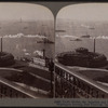 Castle Garden, the Aquarium and Liberty Statue from Washington Building, New York City.
