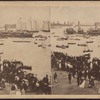 Animated Scene. The shore crowded with spectators and the water crowded with boats and sailing vessels, July 4, 1860.