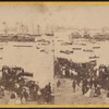 Animated scene. The shore crowded with spectators, and the water crowded with boats and sailing vessels, July 4th, 1860.