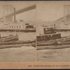 Suspension bridge and New York City, from Brooklyn, U.S.A.