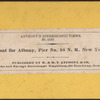 Steamboat for Albany, Pier No. 16 N. R. New York City.