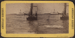 Ferry boats in New York Harbor.
