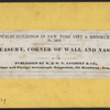 U.S. Treasury, corner of Wall and Nassau Sts.