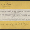 Rev. Dr. Bellow's Church, Fouth Avenue.