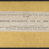 The Jewish Synagogue, 5th Av. and 43d St.