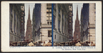 Looking East on Wall Street, Trinity Church in the distance, New York City.