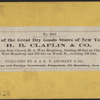 One of the great Dry Goods Store of New york, H.B. Claflin & Co.