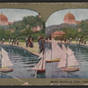 Model yachts on lake, Central Park, New York.