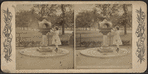 Drinking fountain, Central Park, N.Y. [Girl in a dress at the fountain.]